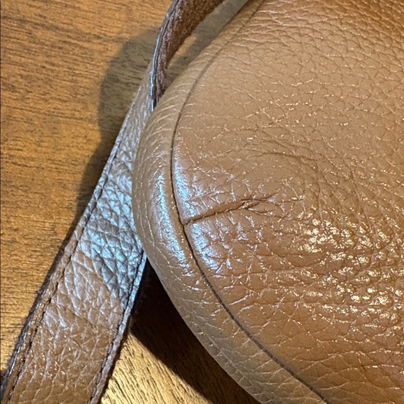 Fossil shoulder/Crossbody bag pebble leather brown brass hw 3 Ext. Pockets - Picture 13 of 17